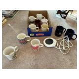 Coffee mug collection, electric mug warmer