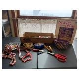 Sewing notions, seam rippers, book, button