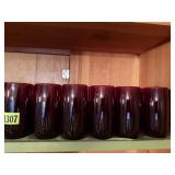 Ruby red glass drinking glasses (21)