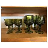 Green stemware (8)