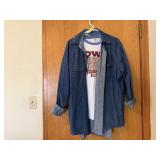 Denim work shirt, Iowa t-shirt
