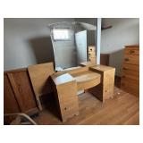 Vintage vanity with attached mirror