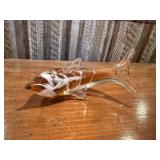 Blown glass dolphin sculpture