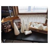 Crafting styrofoam cones, eggs, crafting books