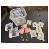 NOS angel pins, visor clips, holiday necklaces
