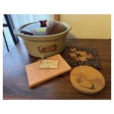 Western stoneware, bread warmers, trivets