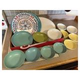 Assorted melamine plates, bowls