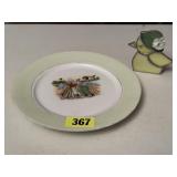 Stained glass duck candleholder, decorative plate