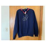 Handcrafted bowling sweatshirt, necklace