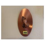 Copper praying hands wall decor