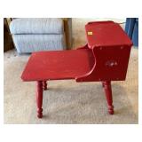 Red end table