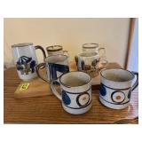 Stoneware mug collection, cutting board