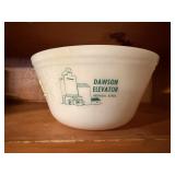 Fire King milk glass advertising bowl,