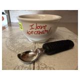 I Love Ice Cream bowl, ice cream scoop