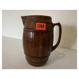 Stoneware barrel pitcher