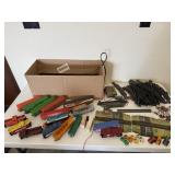 Model trains, tracks, toy train cars, accessories