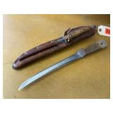 Chicago cutlery filet knife, leather sheath