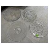 Glass serving platters (4)