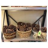 Baskets of pine cones