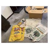 Box of feed sacks (20+)
