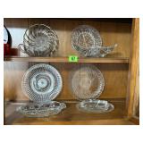 Assorted glassware, pickle, relish, candy dishes,