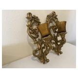 Homco gold wall sconces (2)