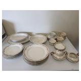 China serving platter, bowls (2), dinner plates