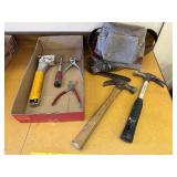 Hammers, stapler, pliers, leather tool belt