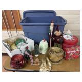 Storage container of Christmas decorations,