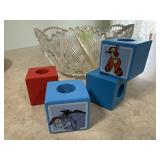 Crystal bowl of blocks