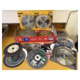 Assorted saw, grinding blades