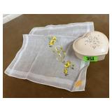 Heart trinket box, buttons, monogrammed