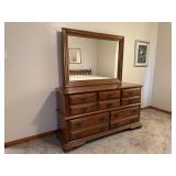 Dresser with attached mirror