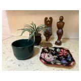 Boho lot, decorative plate, flower pot,