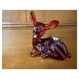 Fenton hand painted deer