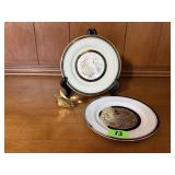 Chokin plates (2), gold duck