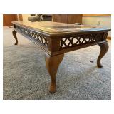Glass inlay coffee table