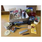 Adhesives, velcro, decals, coffee mug, stencils,