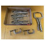 Vise grips, vise lamps, c clamps