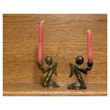 Brass angel candlesticks (2)