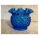 Fenton blue fluted hobnail glassware