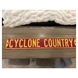 Cyclone Country metal sign