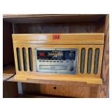 Detrola, AM/FM radio, cassette, record player
