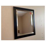 Black beveled wall mirror