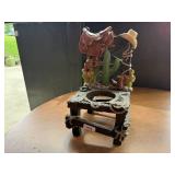 Western cowboy flower pot stand