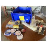 Crate of 3M supplies, adhesives, steel wool,