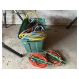 Tote of power cords, cord reels