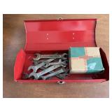 Red toolbox, wrenches