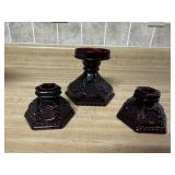 Ruby Cape Cod candlesticks (3)