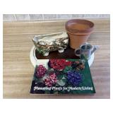 Clay flower pot, planters, miniature watering